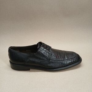 Mezlan Black Textured Oxford Shoes